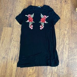 oversized t-shirt dress with flowers